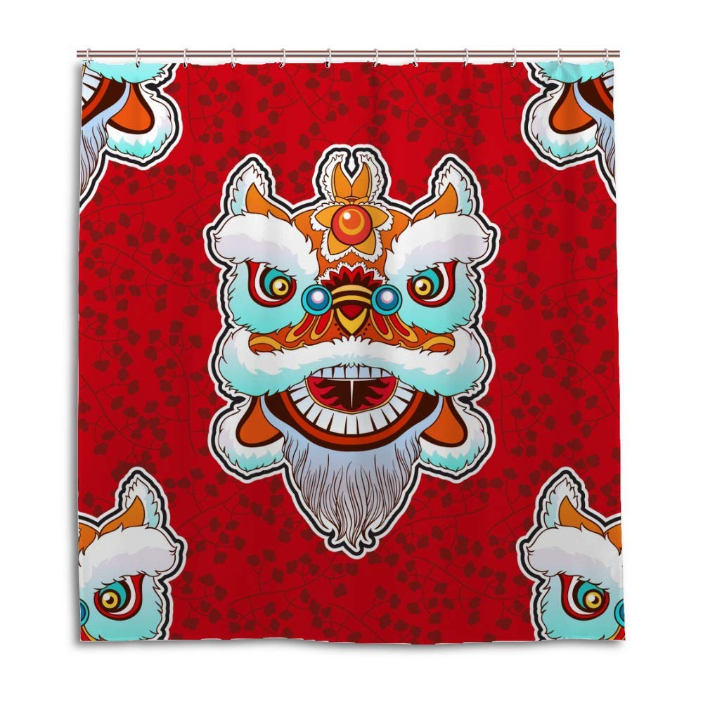 Rideau de douche vintage lavable en machine polyester robuste 168x183