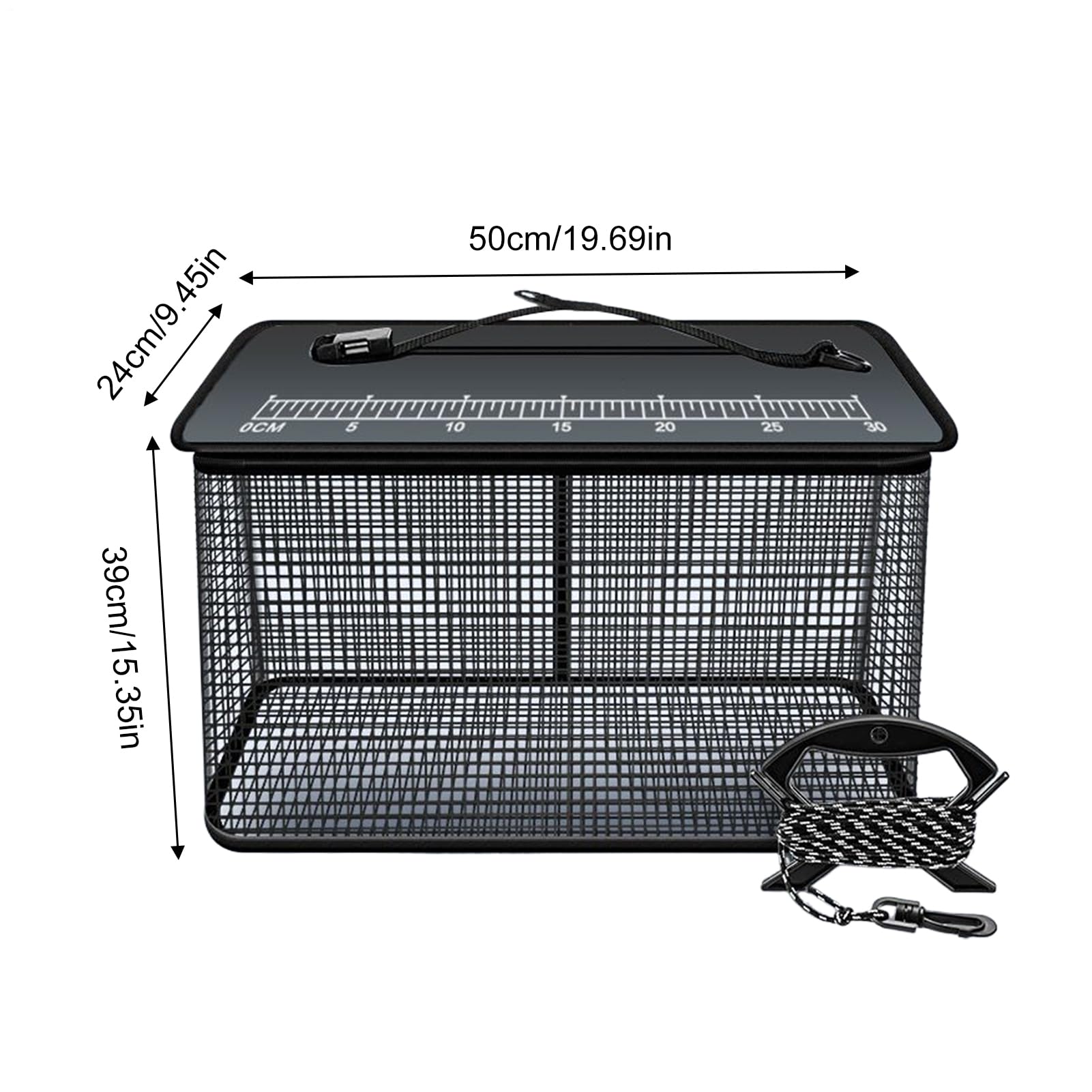 Bourriche À Poisson Flottante, Panier À Poissons Portable Réfléchissant, Cage de Grande Capacité pour Poissons Vivants Pêchés en Eau Douce ou Salée