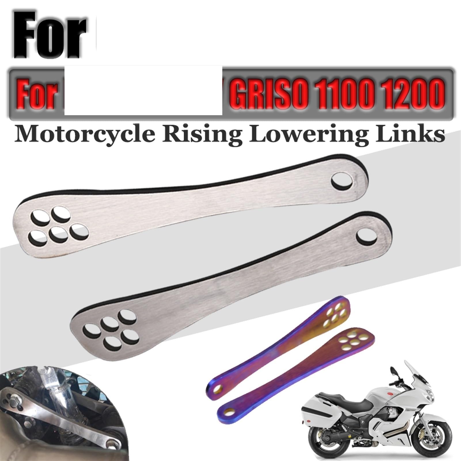 Kit de liens ascendants et abaissants, accessoires de Moto, levier de coussin de lien de Suspension arrière, for Moto Guzzi, NORGE GT8V GRISO 1100 1200 Kit de liaison d'abaissement(Size:Lowerin