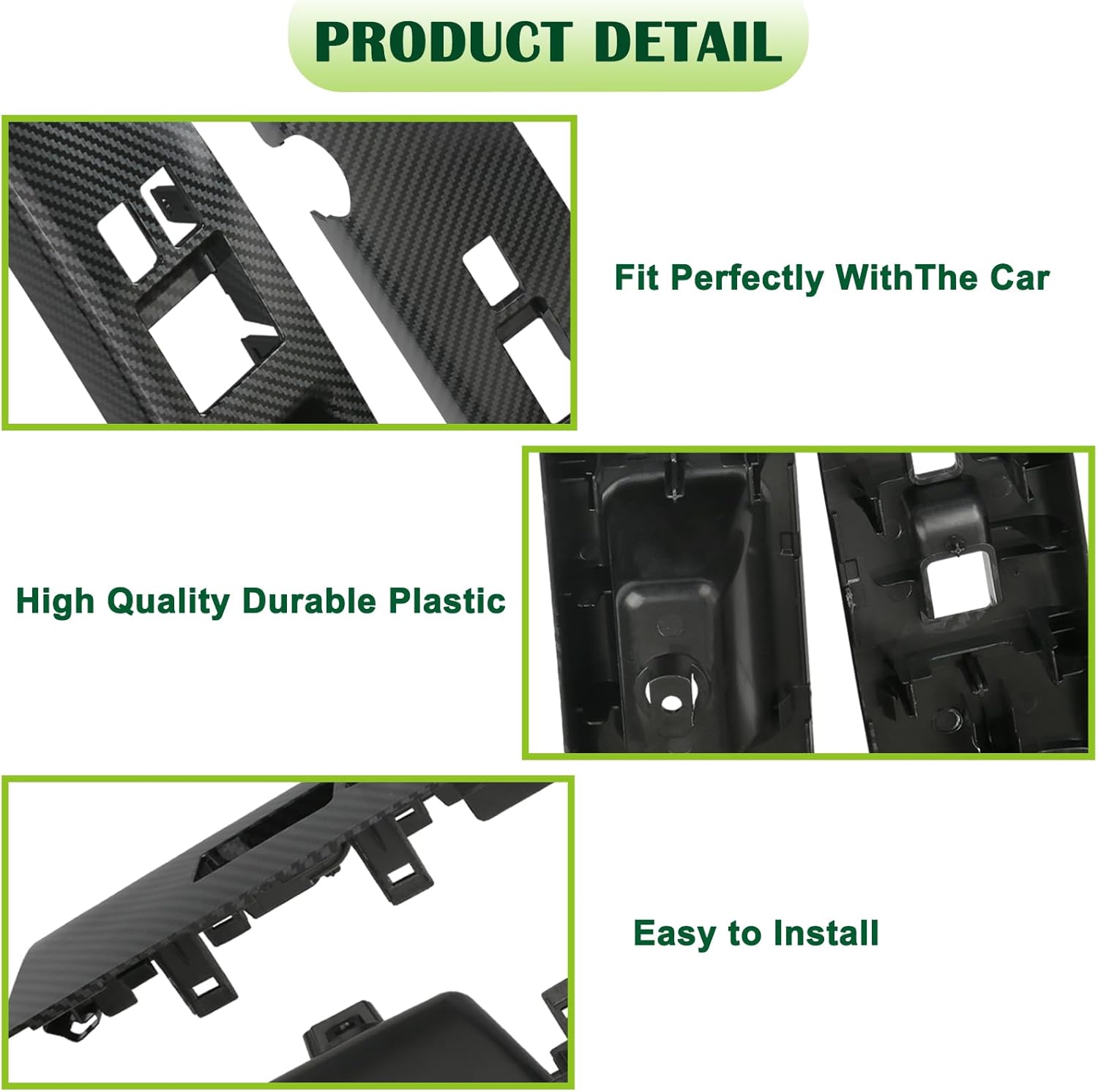 Pair Window Switch Bezel Cover Front Left&Right Side Door Switch Panel Trim Carbon Fiber Compatible with 2003-2005 Nissan 350Z Replaces 80961-CD000 80960-CD000