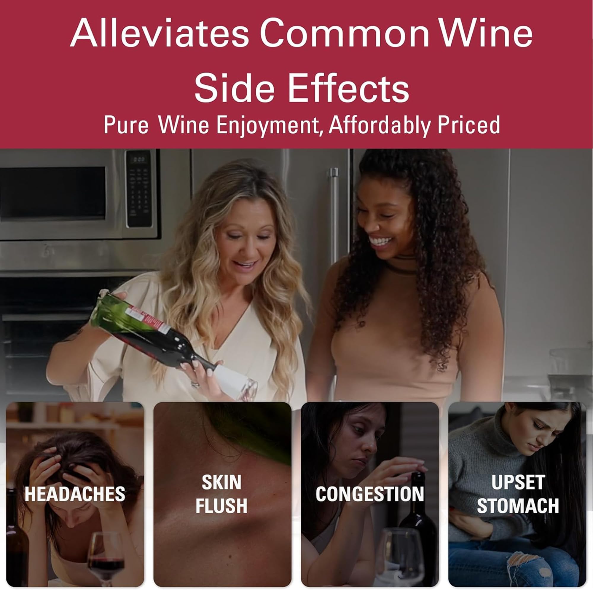 PureWine Phoenix Filtre et aérateur de bouteille de vin réutilisable pour verser le filtre histamine et sulfites, aère et restaure le goût – Noir