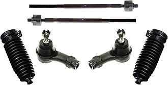 6 Pc Front Steering Kit Tie Rod Linkages and Rack and Pinion Bellow Boots