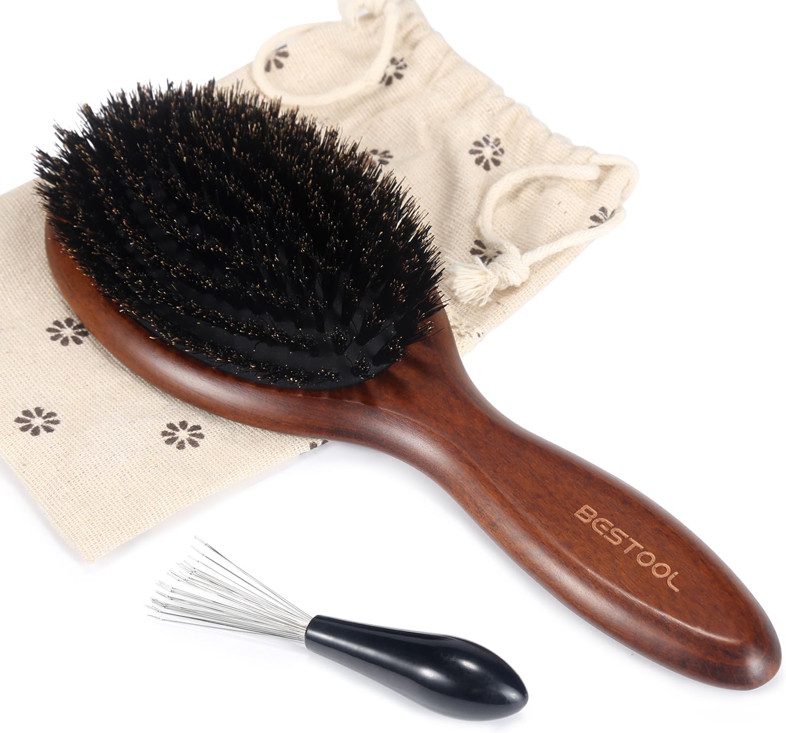 Hair Brush, Boar Bristle Hair Brushes for Women Men Kids, Boar Bristle Brush for Hair Smoothing, Everyday Brush Enhances Shine & Health