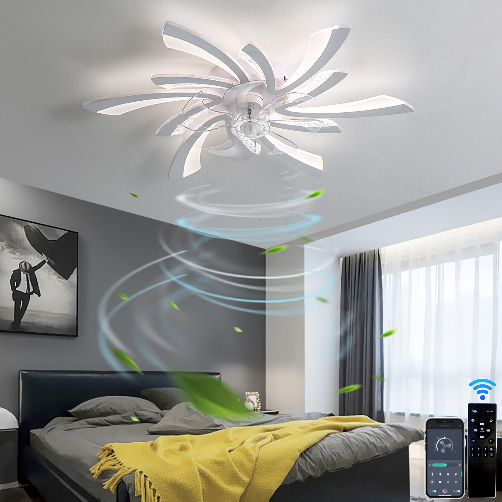 Ventilateur de plafond silencieux pour chambre résolvant les nuits d'été étouffantes