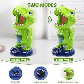 EagleStone Movable Dinosaur Shooting Toys for Kids,Electronic Target Shooting Games with 2 Pump Gun,48 Balls Party Favor Toys with Score Record, LED & Sound, Dino Toys Gift for Boys and Girls