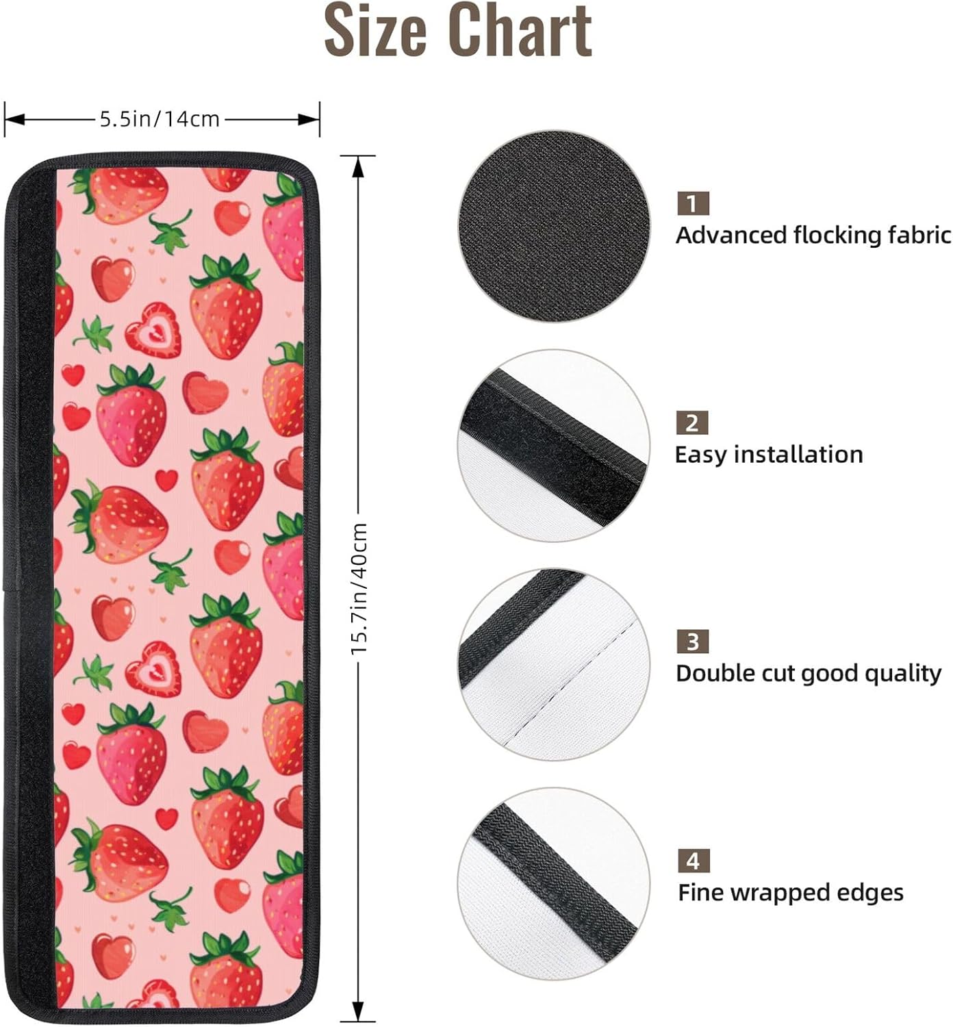 Love Fruit Strawberry Refrigerator Door Handle Covers Kitchen Appliances Gloves for Microwave Dishwasher Fridge Door Cloth Protector Covers