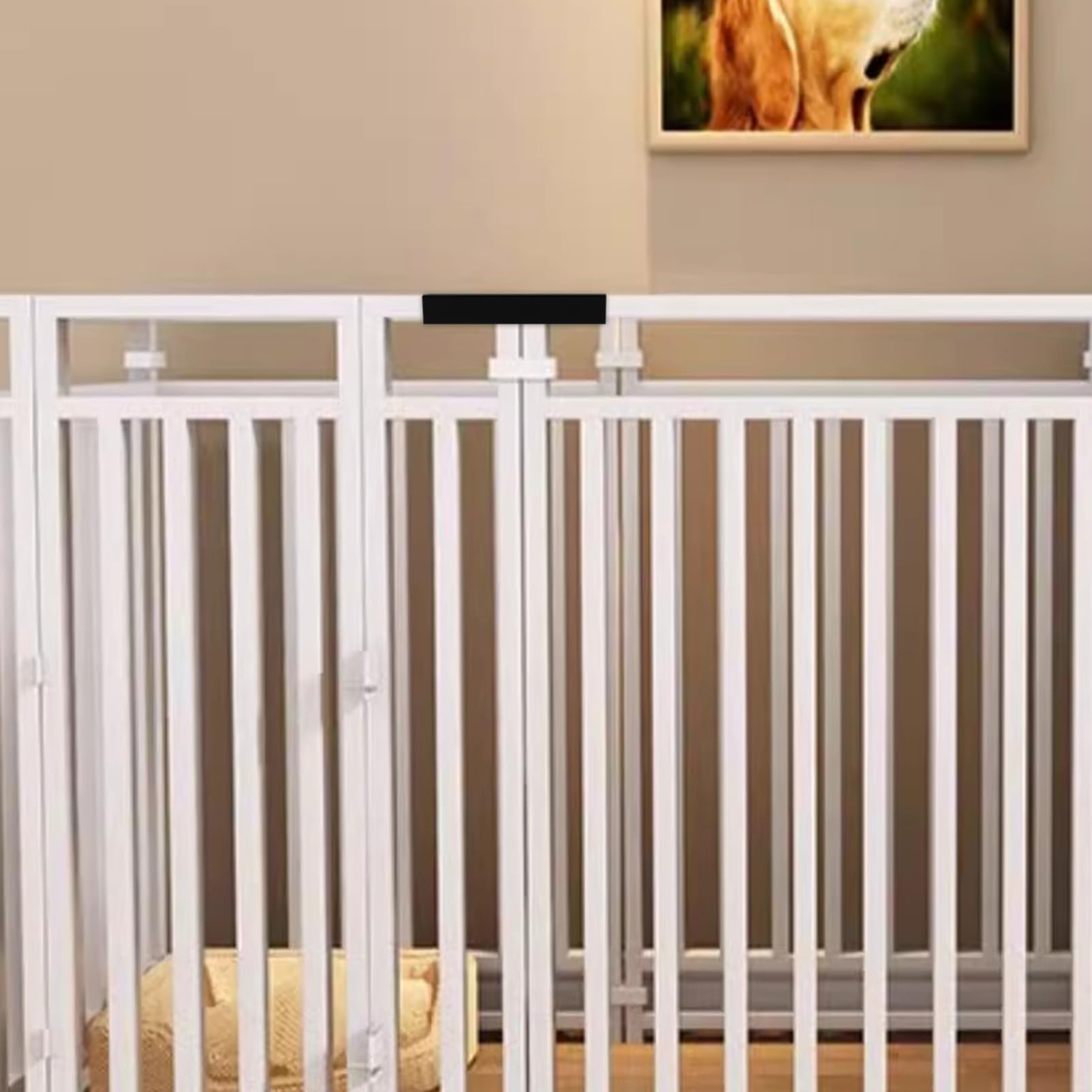 BCOATH 4pcs Baby Gate Reinforcement Groove for Pet Dog Fence U-Shape Fitting for Safety Child Gate Easy Install No Drill Pet Gate Support Feet