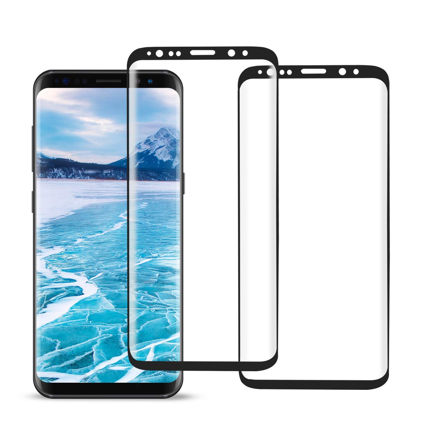 [2 Pack] for Galaxy S9 Screen Protector,3D Curved Tempered[9H Hardness][HD Clear][Anti-Scratch] Glass Screen Film Compatible Galaxy S9
