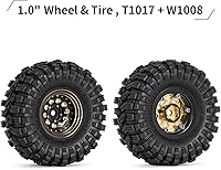 Vista 2 de Juego de neumáticos de rueda Beadlock de 1.0 de latón con revestimiento negro INJORA para Axial SCX24 AX24 TRX4M FCX24, actualización 124 118