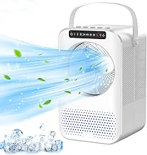 Obdek Portable Air Conditioner, 3 Speeds Desk Air Conditioner Fan With 7 Colors Light, Portable AC Unit, Fans For Bedroom Office, Silent Personal Air Cooler Desktop Air Conditioner for Individual