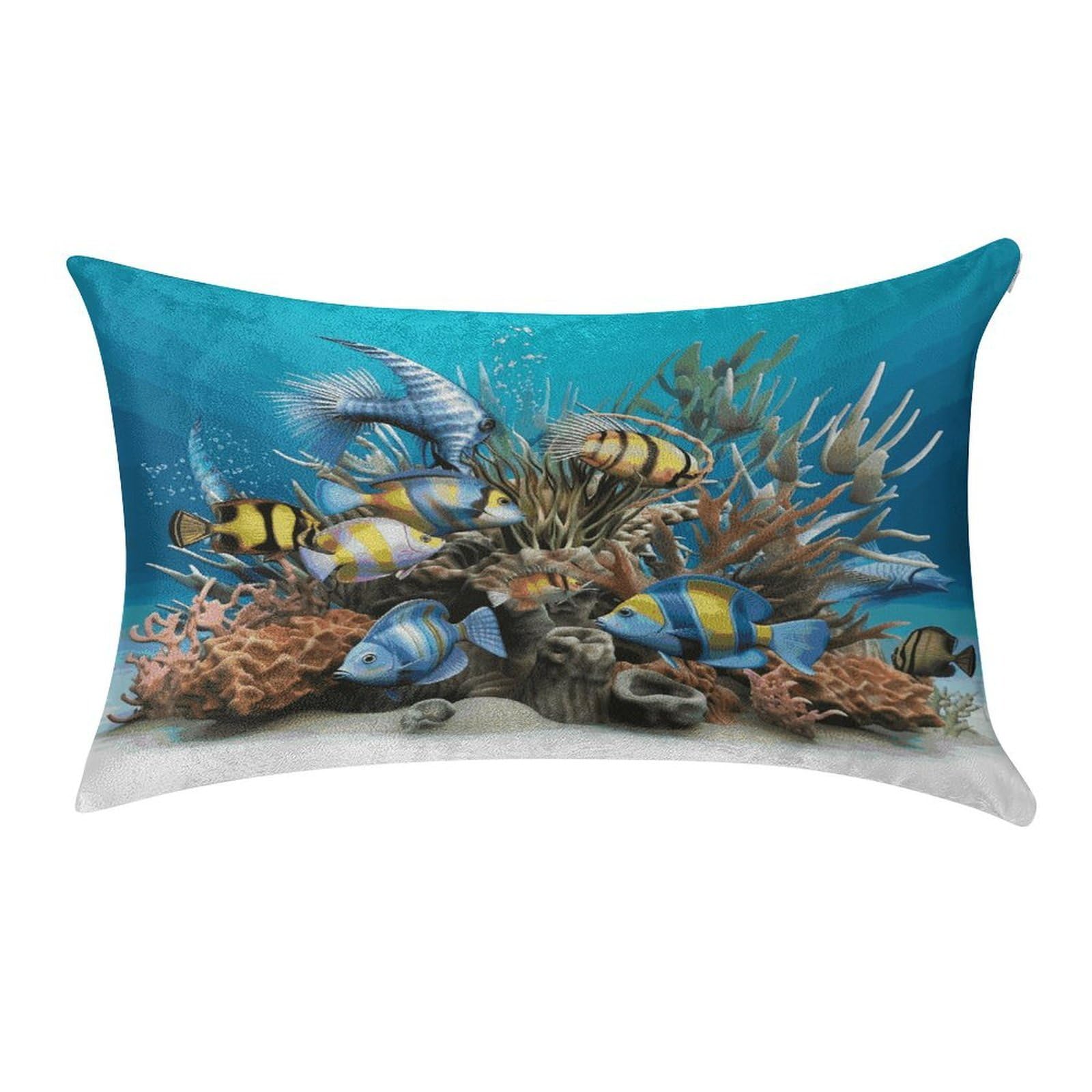 Btcowzrv Style 3D Ocean Fish Pillow Cover Pillow Case Pillowcase