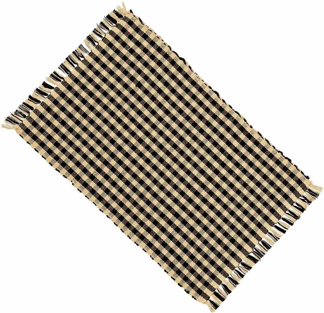 Home Collection by Raghu Heritage House Check Black and Nutmeg Placemat, 14 by 18" Set of 6