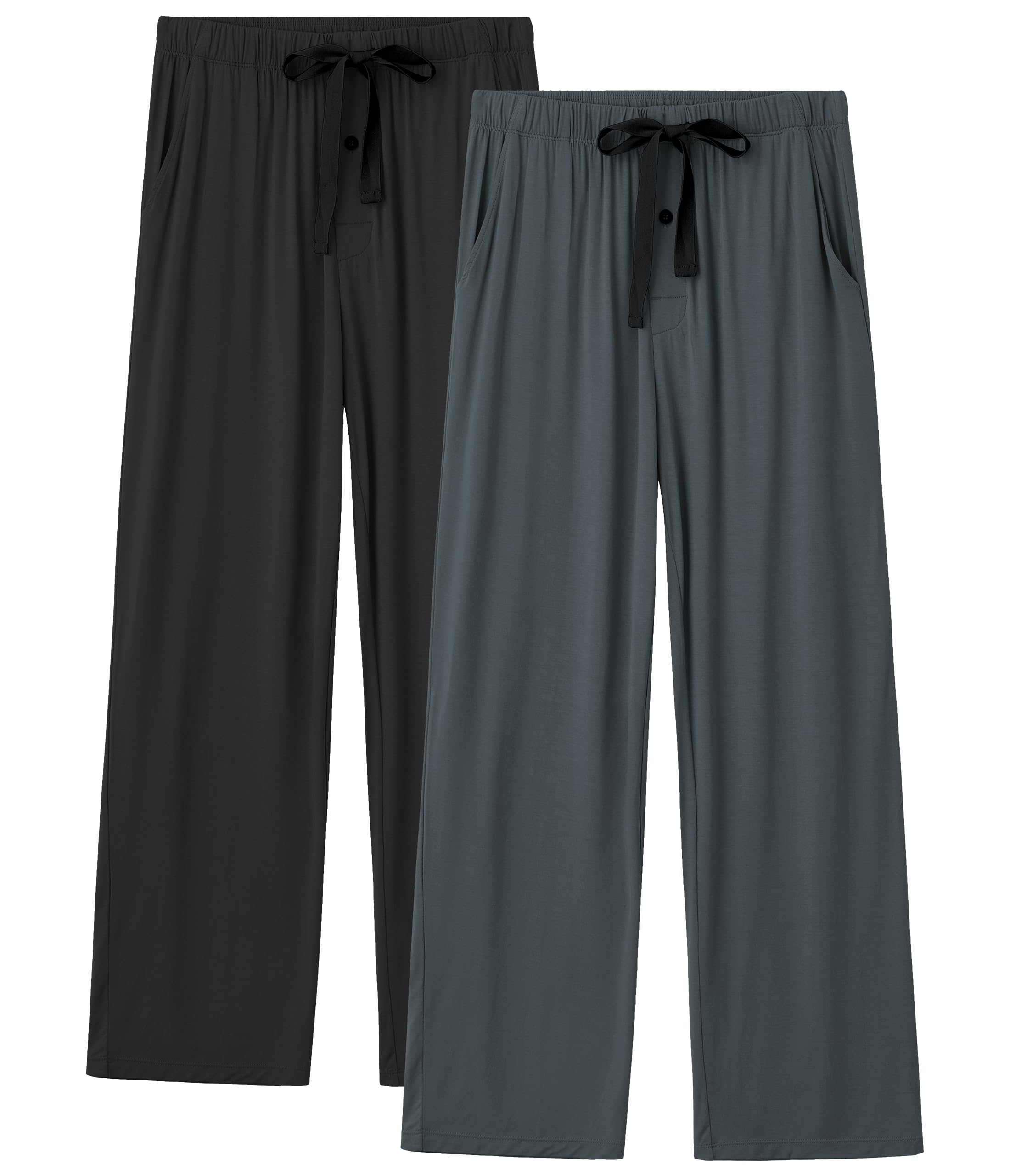 MAYFISH Herren Pyjama Hose Bambusviskose Sommer Leicht Loungehose Taschen | Bambusviskose, Herren Pyjamahose, Leicht, Sommer, Weich, Atmungsaktiv, Elastischer Bund, Kordelzug, Taschen
