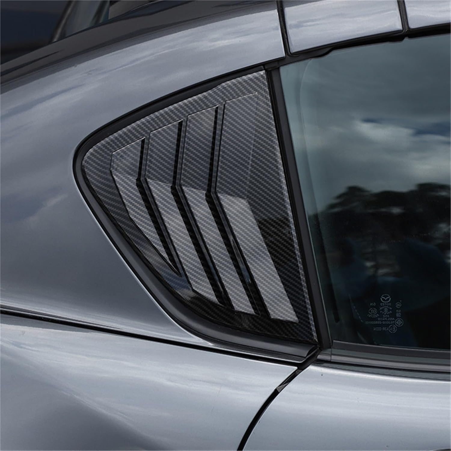 Fit for Mazda MX-5 2016-2023 ABS Matte Black Car Rear Window Triangle Exterior Shutter Deflector Decoration Modified Accessrories(Matte Black)