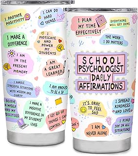 School Psychologist Gifts for Women, School Psychologist Appreciation Gifts for Her, 20oz Coffee Mug Tumbler Teacher Present