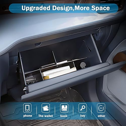 Miniatura 3 de NNET Organizador de guantera compatible con Ford Maverick 2022 2023 accesorios de consola central guantera caja secundaria compartimento organizador