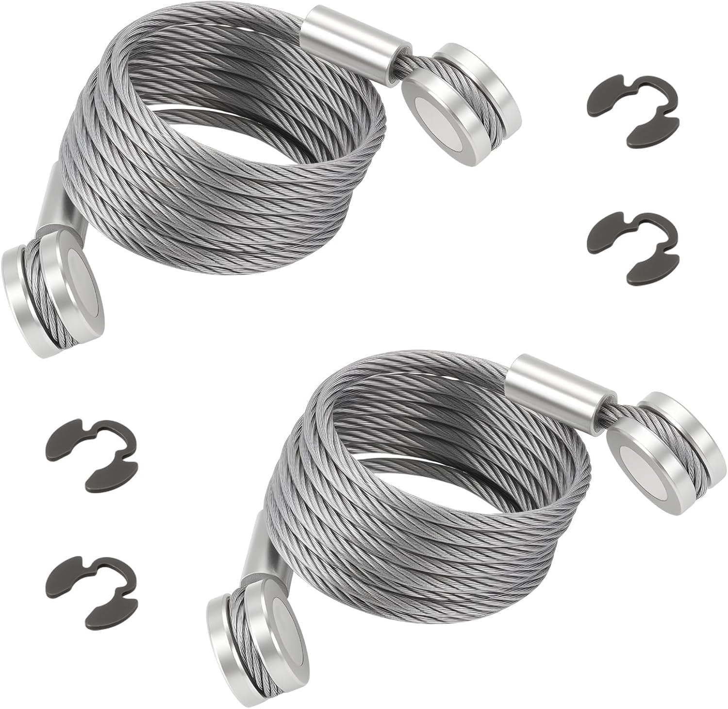 L92-6017-1065 2pcs Hood Restraint Cable Kit Compatible With Peterbilt 389 388 384 Trucks,35 Inch with Clips Replace L9260171065