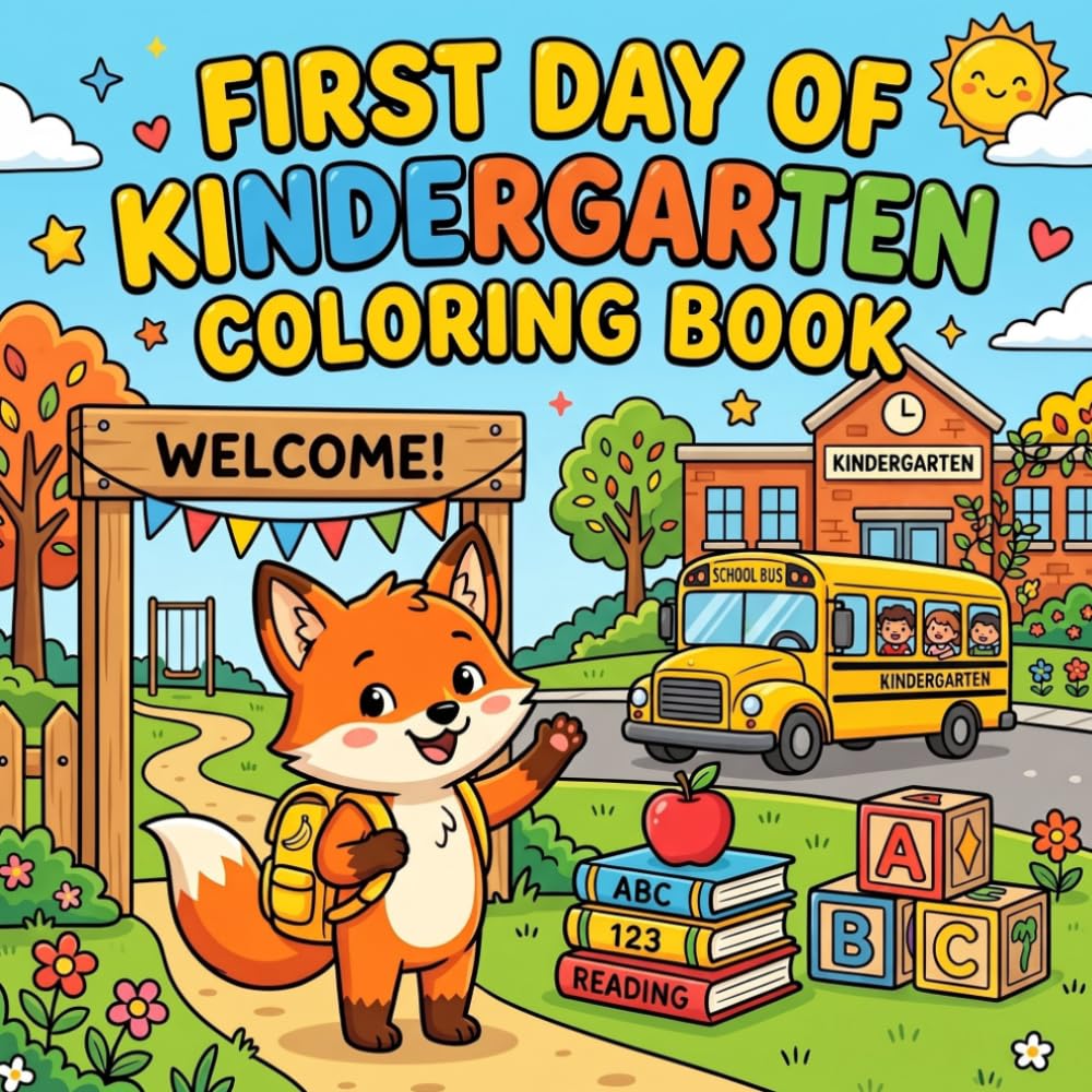 First Day of Kindergarten Coloring Book: Fun and Easy Back to School Activity Pages for Kids (Ready for School: Milestone Coloring Books)