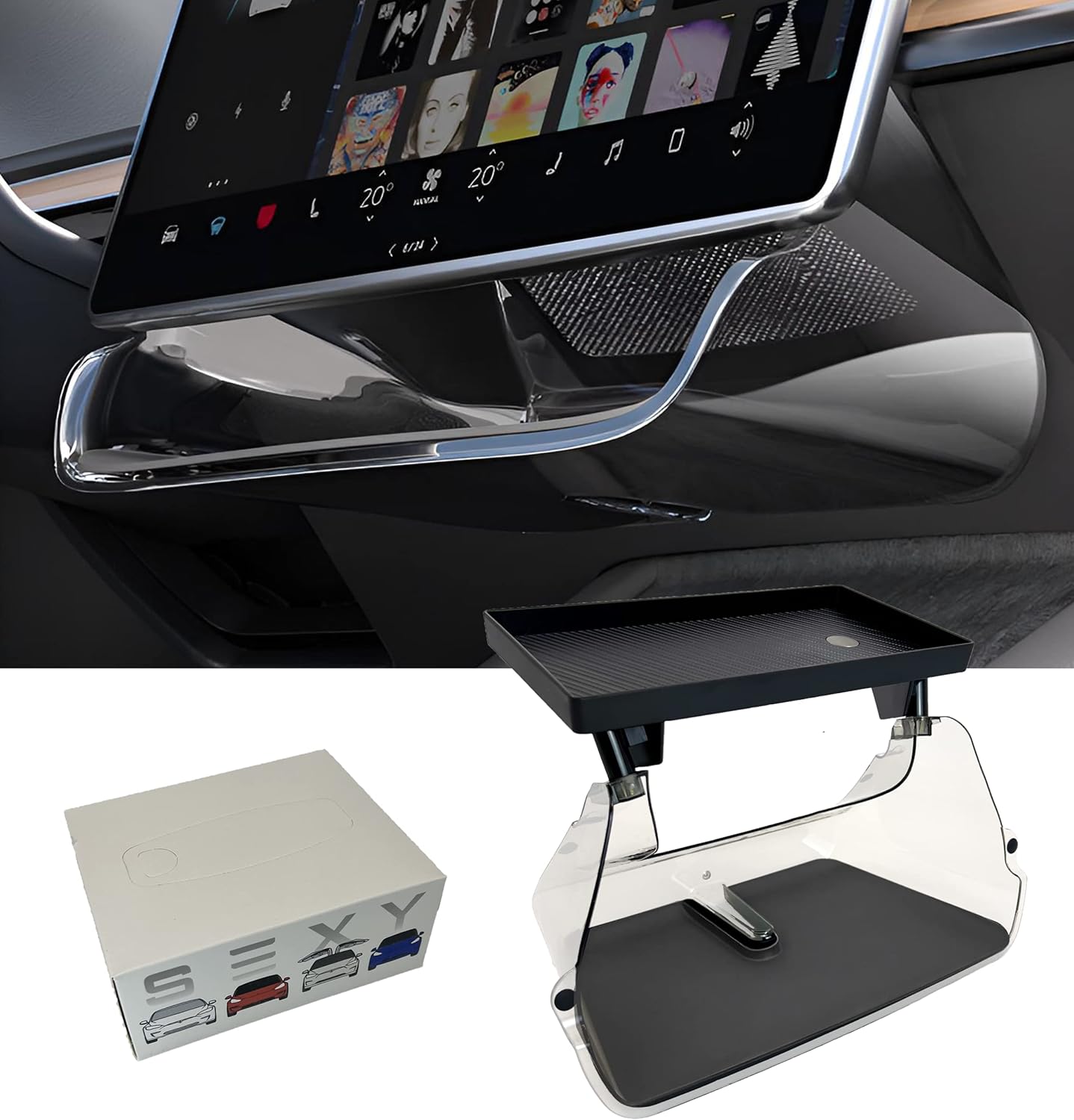 Tesheer Under Screen Storage Organizer Tray for Tesla Model