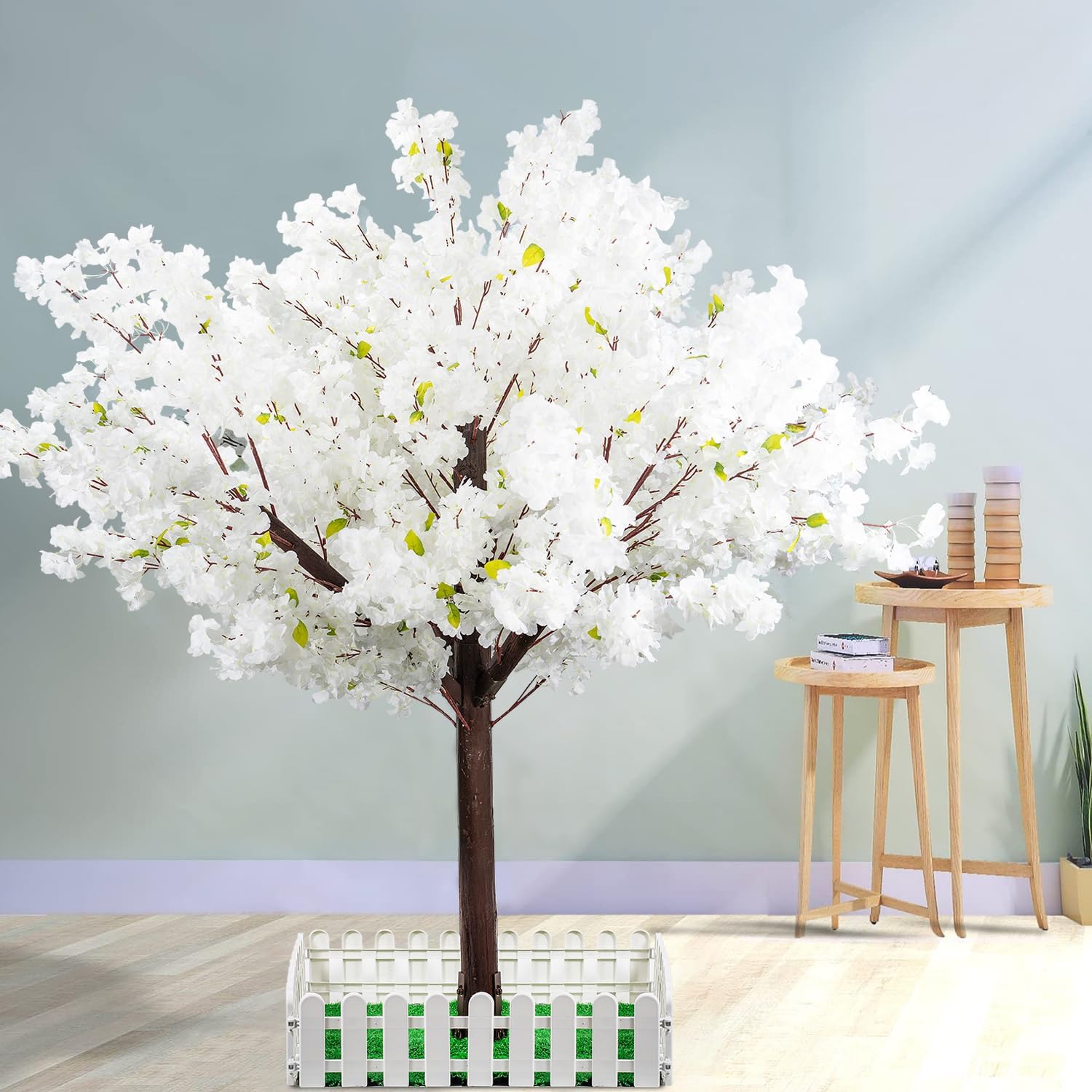 Artificial Cherry Blossom Tree - Handmade White Fake Cherry Blossom Tree Centerpieces for Wedding Party Christmas Garden Indoor & Outdoor