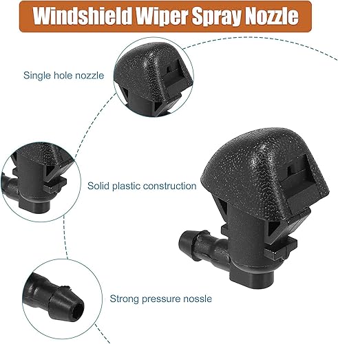 Miniatura 3 de Unifizz Juego de 1 boquillas de pulverización para parabrisas delantero, kit de boquillas para limpiaparabrisas 76810-SZA-A01ZA, manguera de chorro