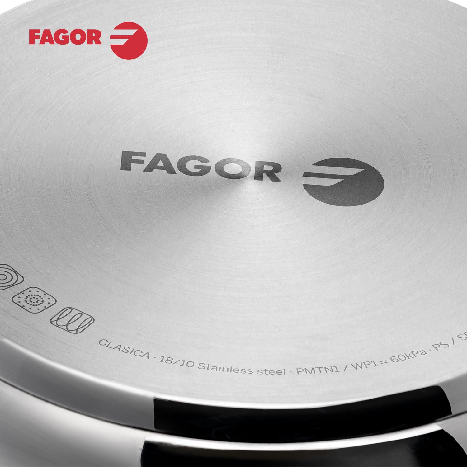 Fagor Clasica - Olla Express Rápida Tradicional 6L, Acero Inoxidable 18/10, Todo Tipo de Cocinas, Inducción, Mango Ergonómico, Fondo Termo-Difusor