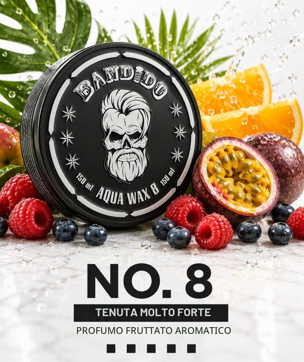 Bandido Aqua Hair Wax N. 8 - Cera per capelli da uomo, 150 ml