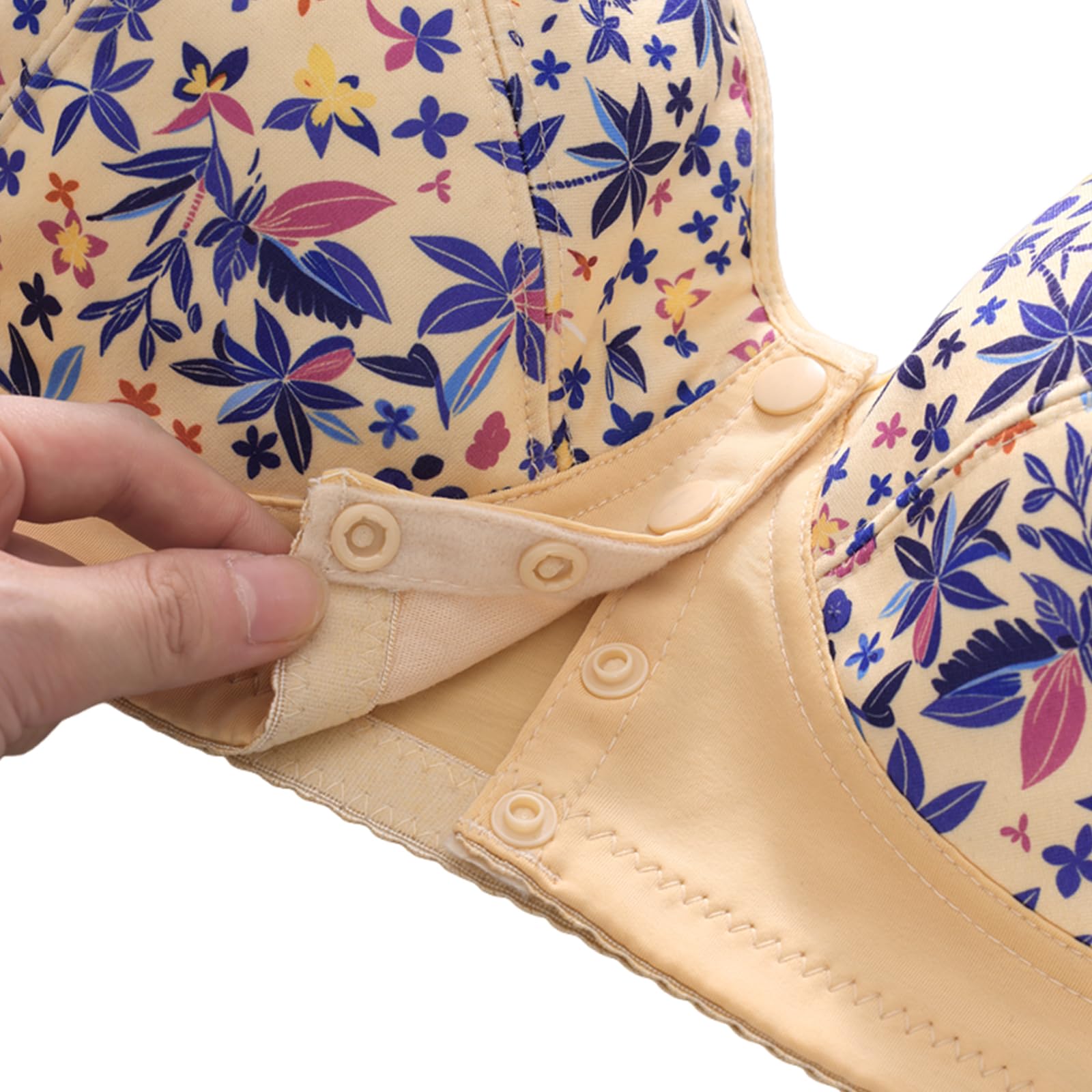 Confezione da 3 Reggiseni Donna Senza Ferretto con Chiusura Frontale A Bottoni, Reggiseno Comodo Che Sostiene Morbido per Seno Abbondante Taglie Forti Curvy Lingerie Intima