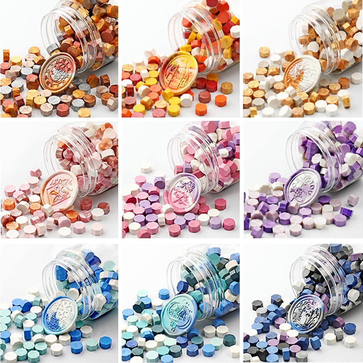 Unids/caja De 100 Cuentas De Sello De Cera De Sellado Octágono Vintage Para Tarjetas De Invitación De Boda Regalos Sobres Cera De Sellado Arte Hecho A Mano Craft-Q,China