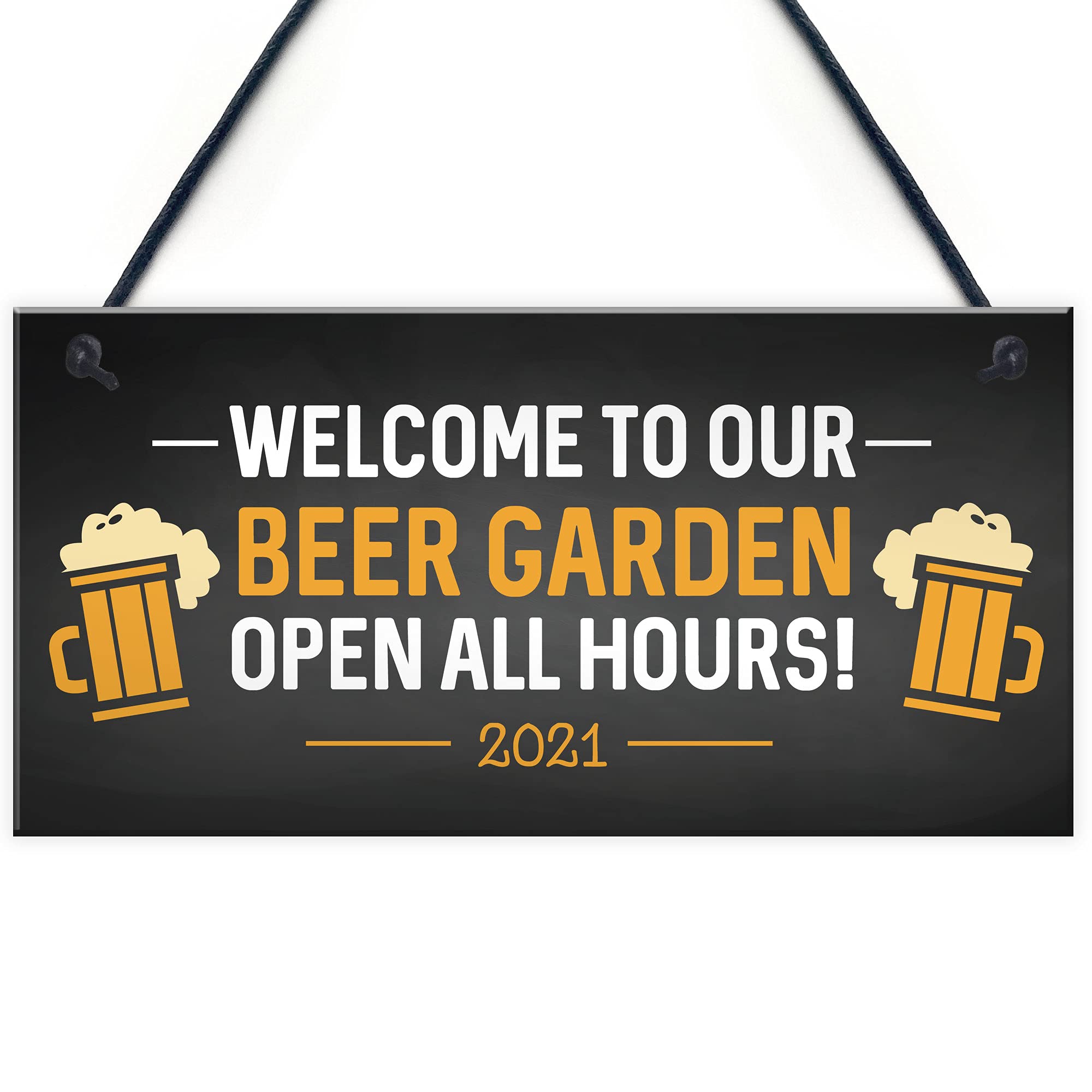 Red Ocean Beer Garden Welcome Sign Novelty Home Bar Sign Garden Decor Hanging Signs Gifts For Him