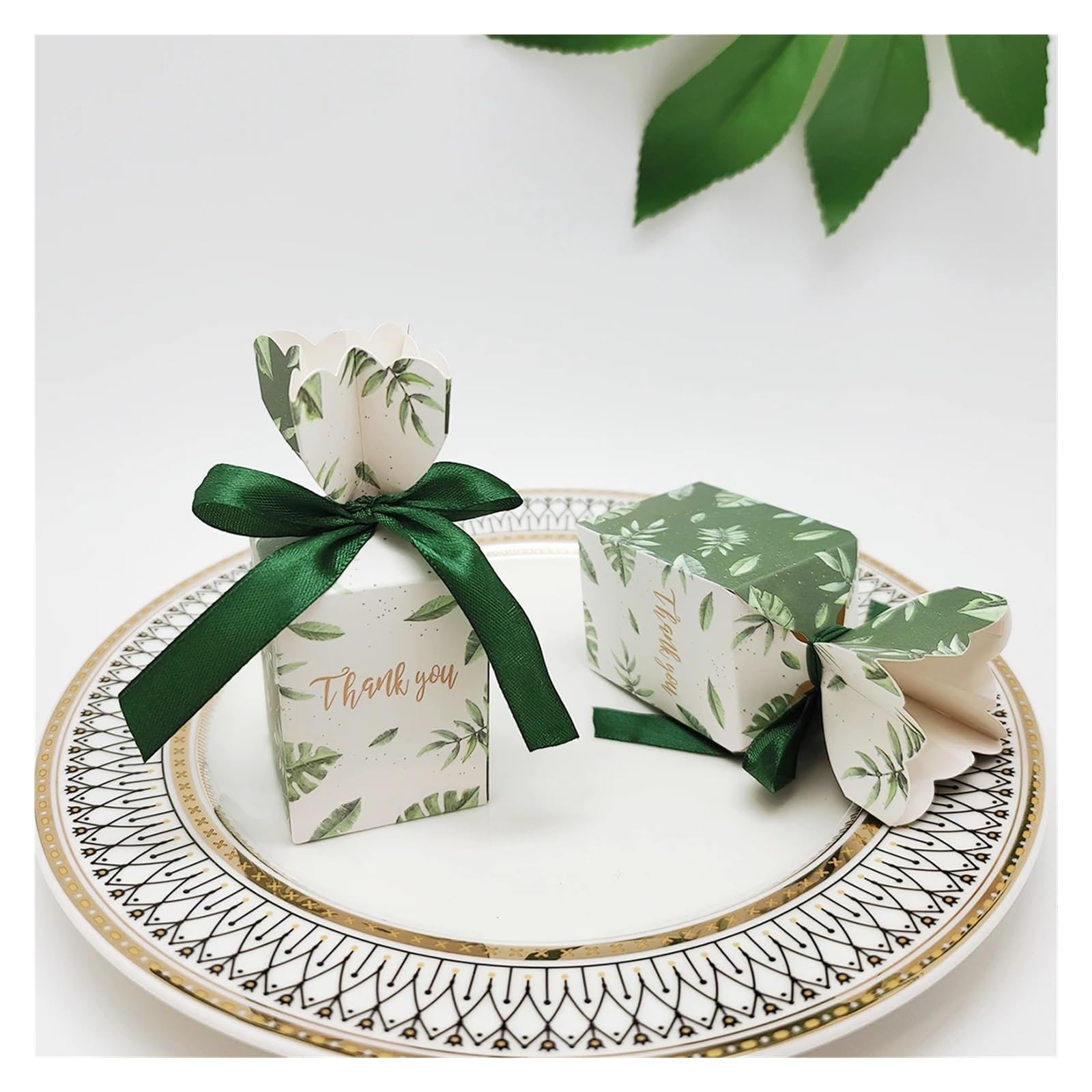Scatole Regalo 10/50 pezzi Scatola for caramelle da matrimonio verde Confezione for feste di(50pcs)