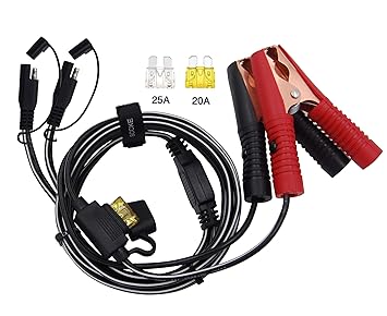 10FT 14AWG Battery Alligator Crocodile Clip to 2 SAE Connector Extension Cable,12V SAE Quick Release Adapter to Alligator Clips Quick Disconnect Cable
