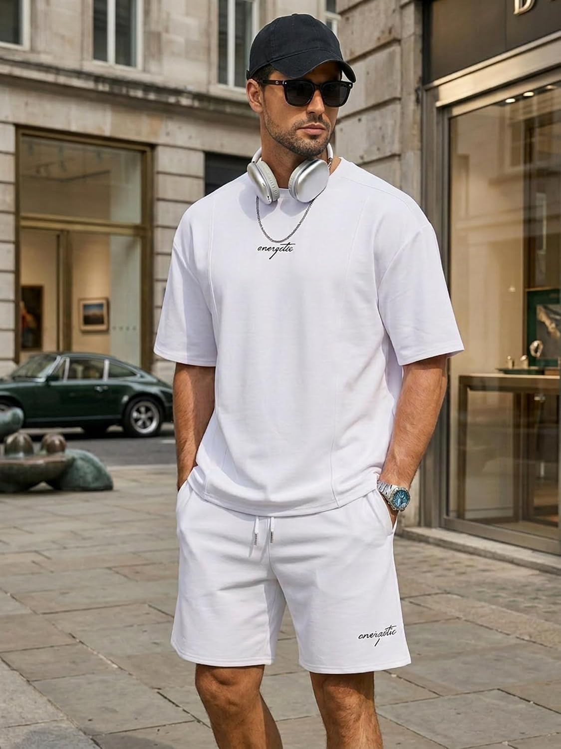 Lexiart Mens 2 Piece Summer Outfit Set - Midweight Oversize Casual image 3