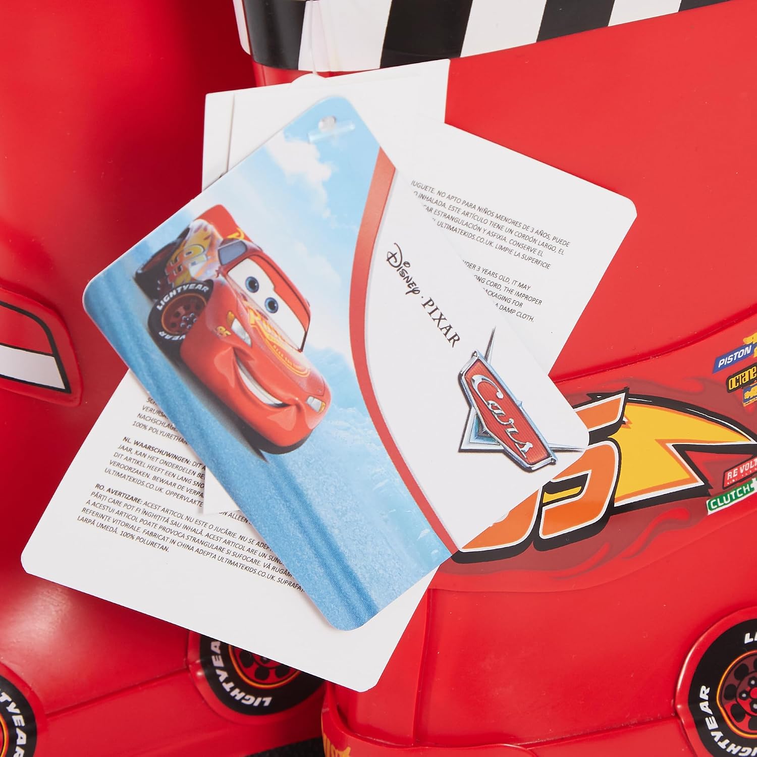 Disney Cars Rain Boots 3D Lighting McQueen Rubber Boots Boys Red Dress Up Footwear