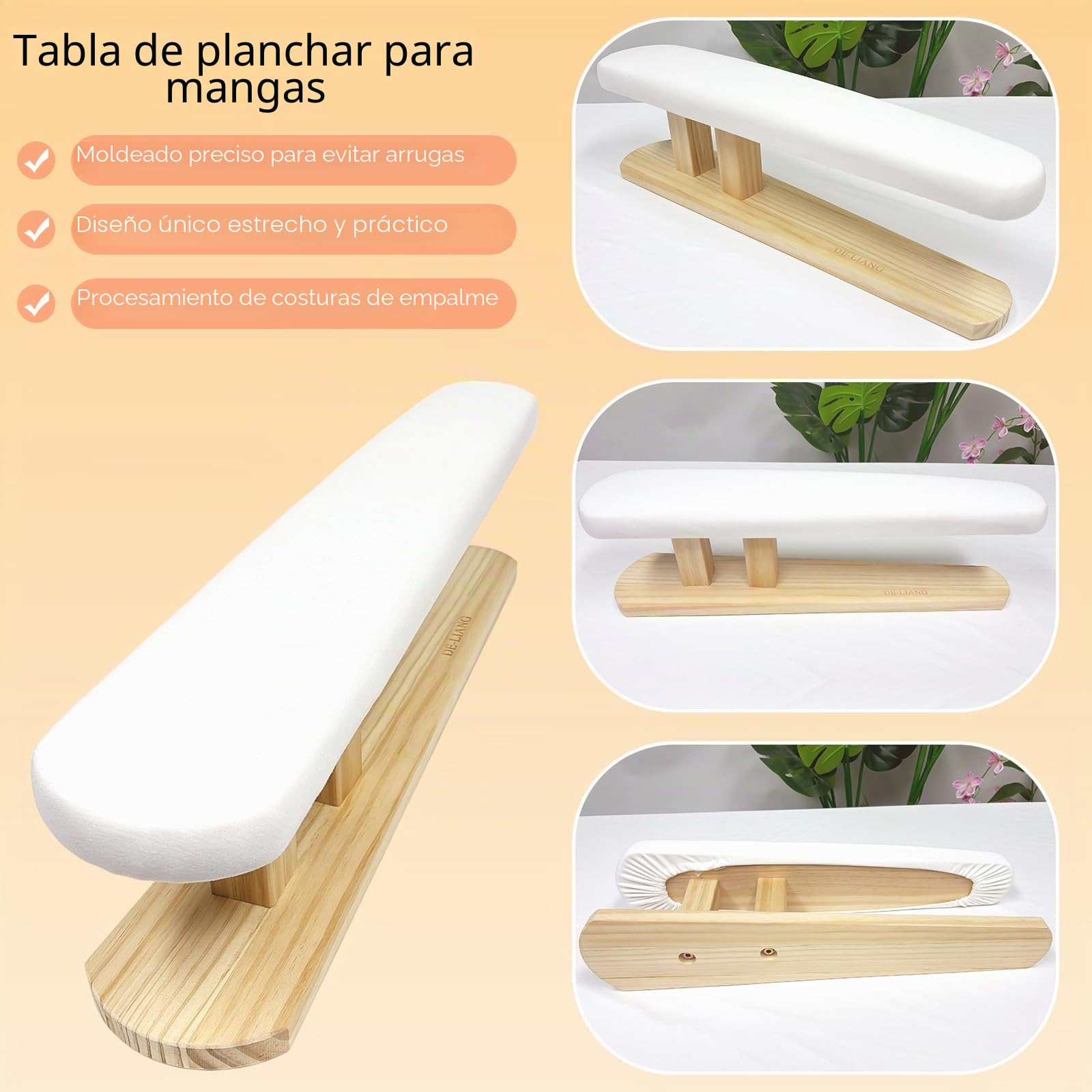 Tabla de planchar multifuncional de madera maciza gruesa con base de madera para el hogar, formas de vestir a medida, uso de viaje
