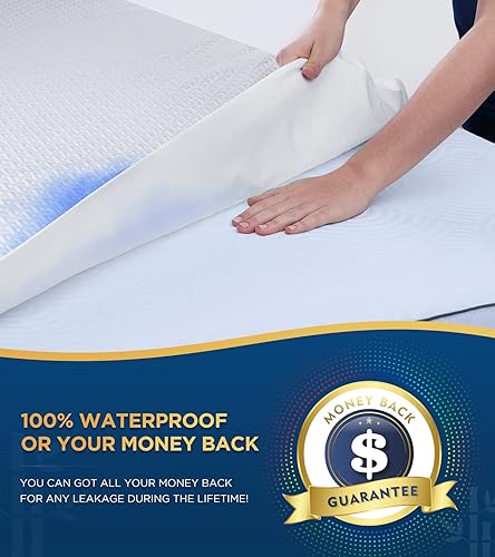 Miniatura 2 de Protector de colchón premium 100% impermeable, tamaño individual XL, transpirable, refrescante, tela de aire 3D, suave, hipoalergénica, sin ruido,