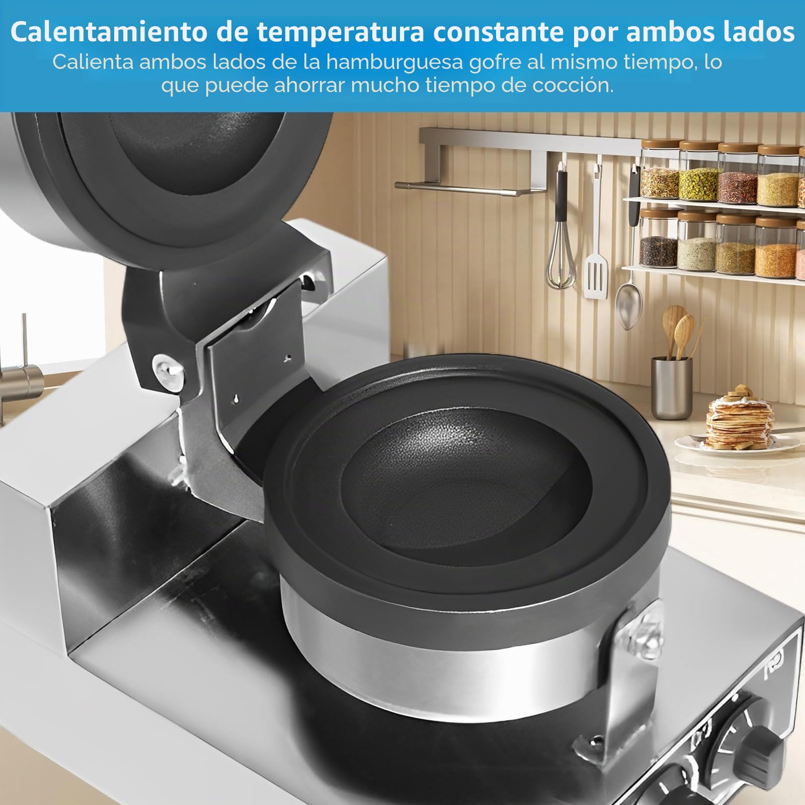 Máquina Para Hacer Hamburguesas UFO, Máquina para Hacer Hamburguesas | con Helado Comercial, Control de Temperatura de 50 °C a 300 °C, Ajuste de Tiempo de 0 a 5 Minutos para Comercial y Doméstico