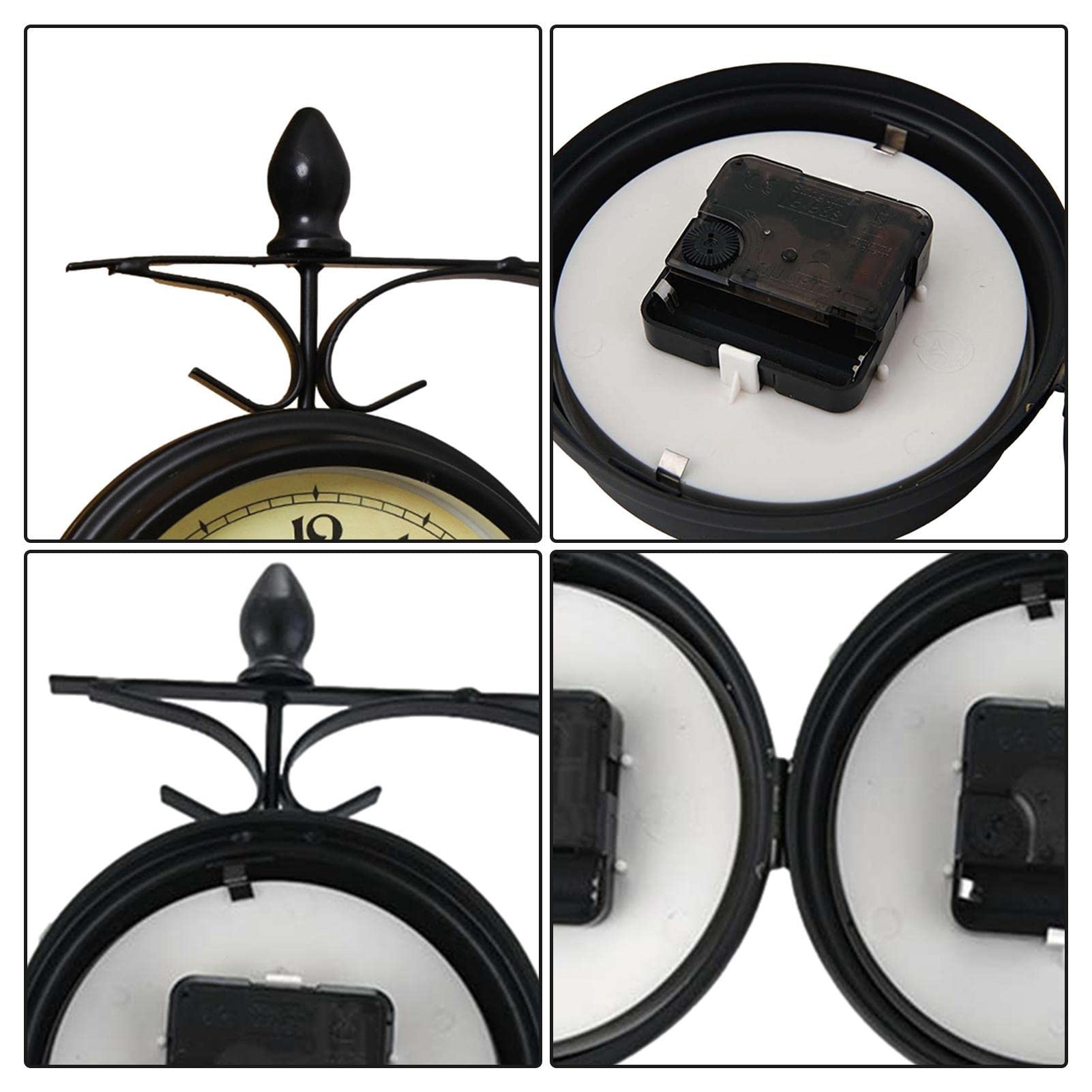 smashing Orologio da Esterno a Doppia Faccia | Orologio a Doppia Faccia Appeso - Semplice Stile Europeo, Orologio da Stazione a Due Facce di Facile Lettura per Giardino, Decorazioni per la casa
