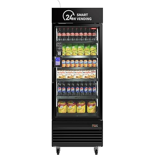 HAHA Smart Vending DC-542D Combo Vending Machine,Smart Refrigerated Beverage Vending Machine with Touch Card Reader - Capacity 378 Bottles (Black, 542D)