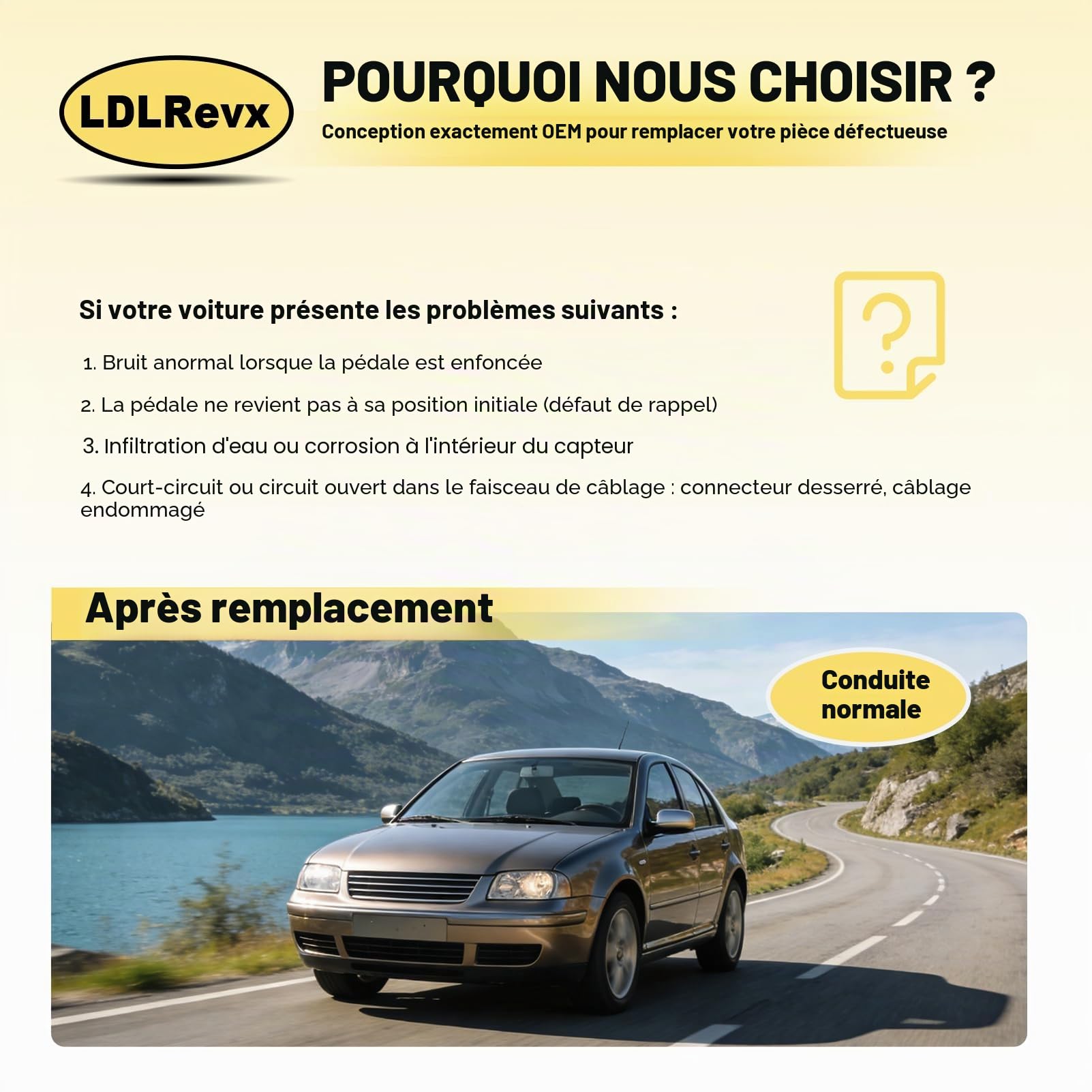 Pédale D'accélérateur 6Q1721503M compatible avec Polo 9N Golf IV Ibiza III Leon A3 Fabia Octavia, 1J1721503H
