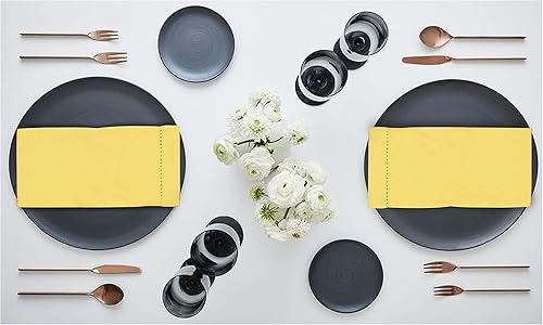 Miniatura 325 de Servilletas de lino y algodón de 18 x 18 pulgadas natural con vainica, servilletas de boda, servilletas de cóctel, servilletas de tela, servilletas