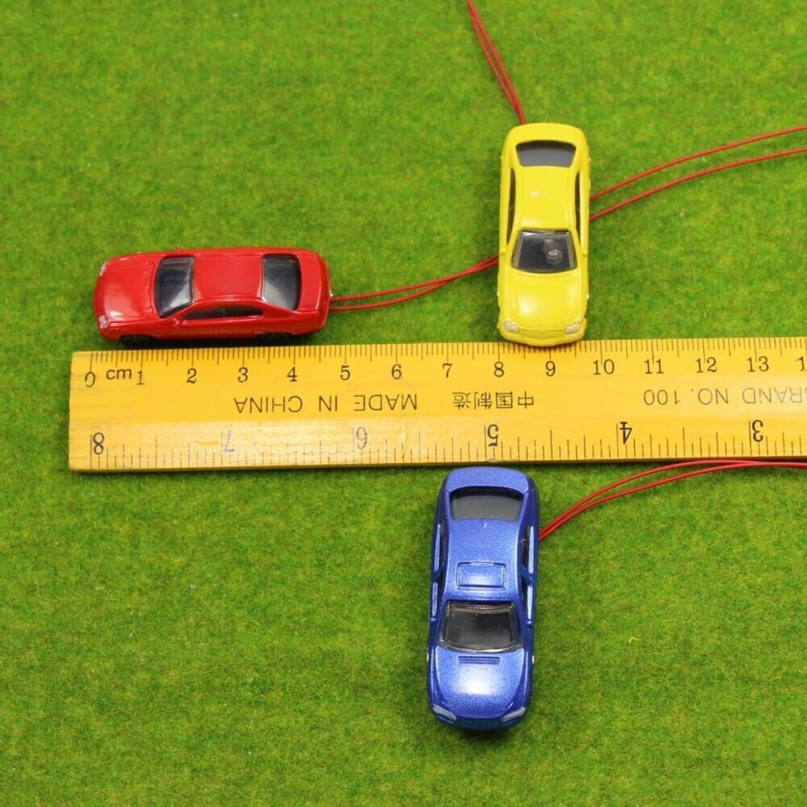 10 pezzi 1:87 ~ 1:100 H0 nel modello di auto illuminato, 45 x 16 x 11 mm, modello auto a LED, illuminato, modellismo ferroviario
