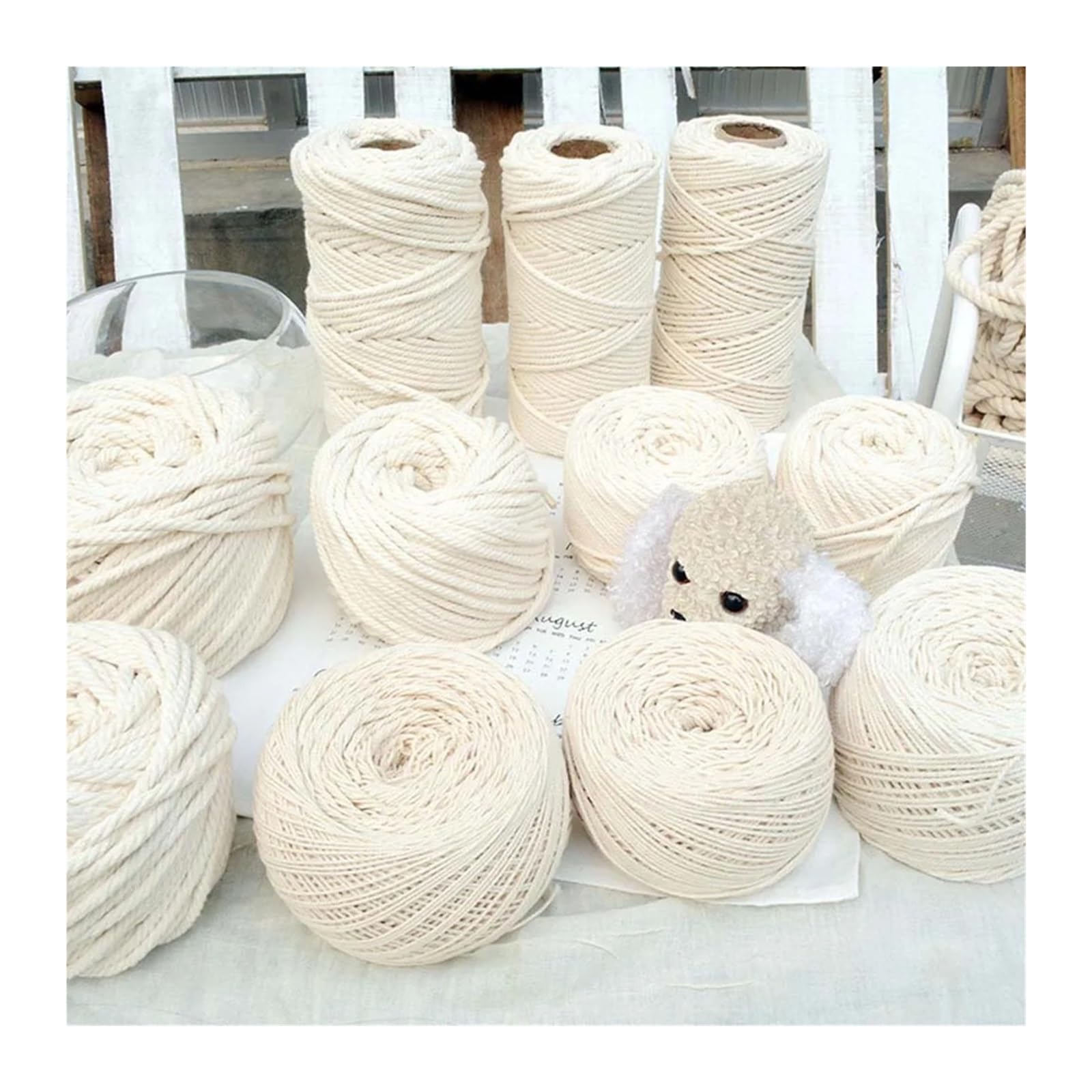 Corda for macramè in spago di cotone da 1-12 mm for fai da te