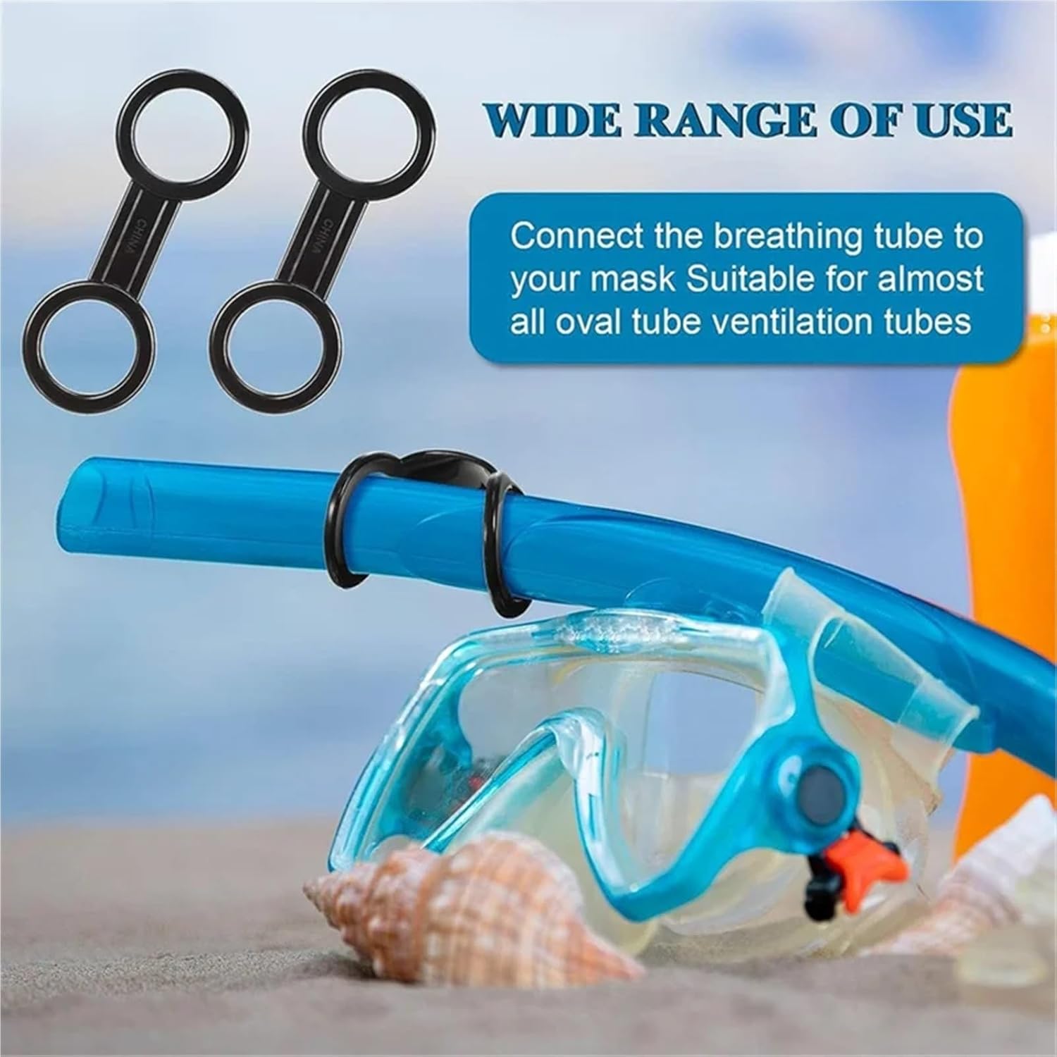 Snorkel Keeper 36pcs Silicone Snorkel Strap Keeper Kit, Universal Plastic Clip Holder