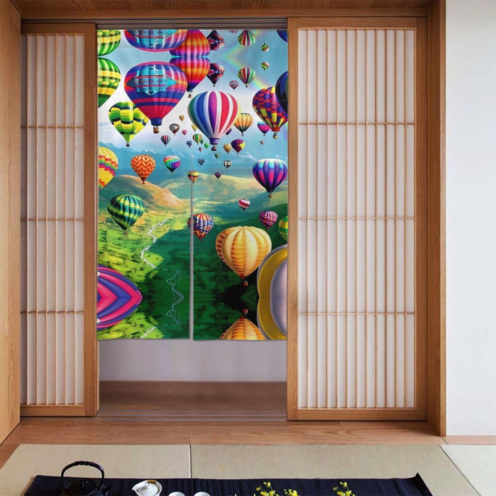 Cortinas opacas para oscurecer la habitación de 56 x 34 pulgadas con patrón de globos