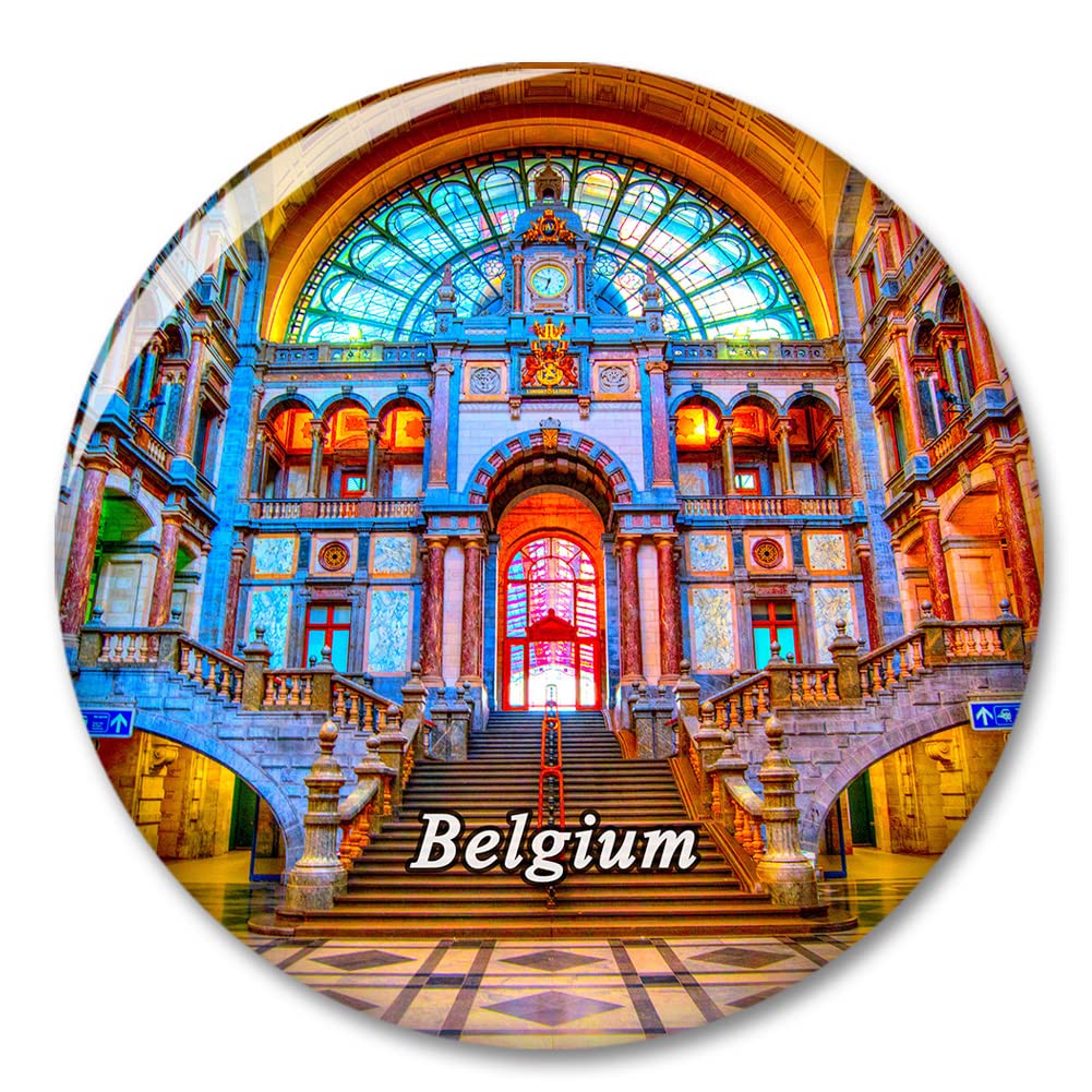 Belgium Antwerp Station Hall Fridge Refrigerator Magnet Decorative Magnet Sticker Travel Souvenir Collection Tourist City Gift Whiteboard Kitchen