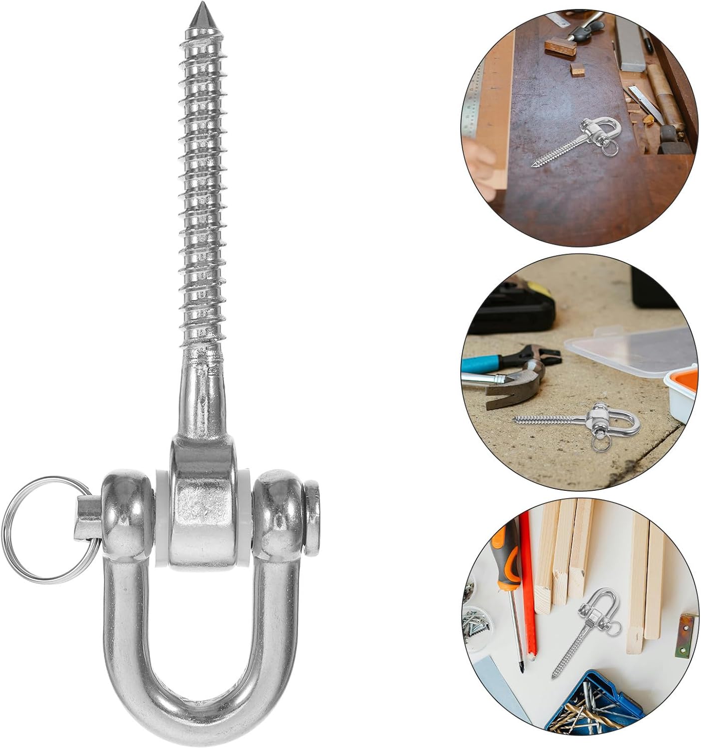 Heavy Duty Stainless Steel Swing Hangers with High Weight Capacity for Hanging Chairs and Punching Bags, Sturdy Outdoor Ceiling Mount Hardware Kit for Porch and Playground Use