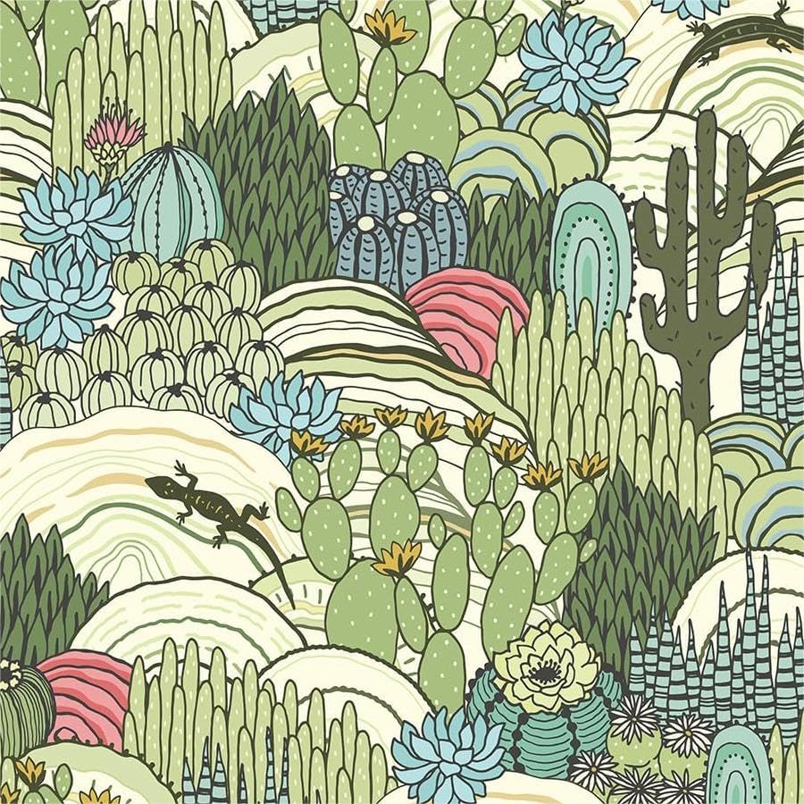 Papier peint autocollant cuisine forêt cactus vert pour rafraîchir vos meubles