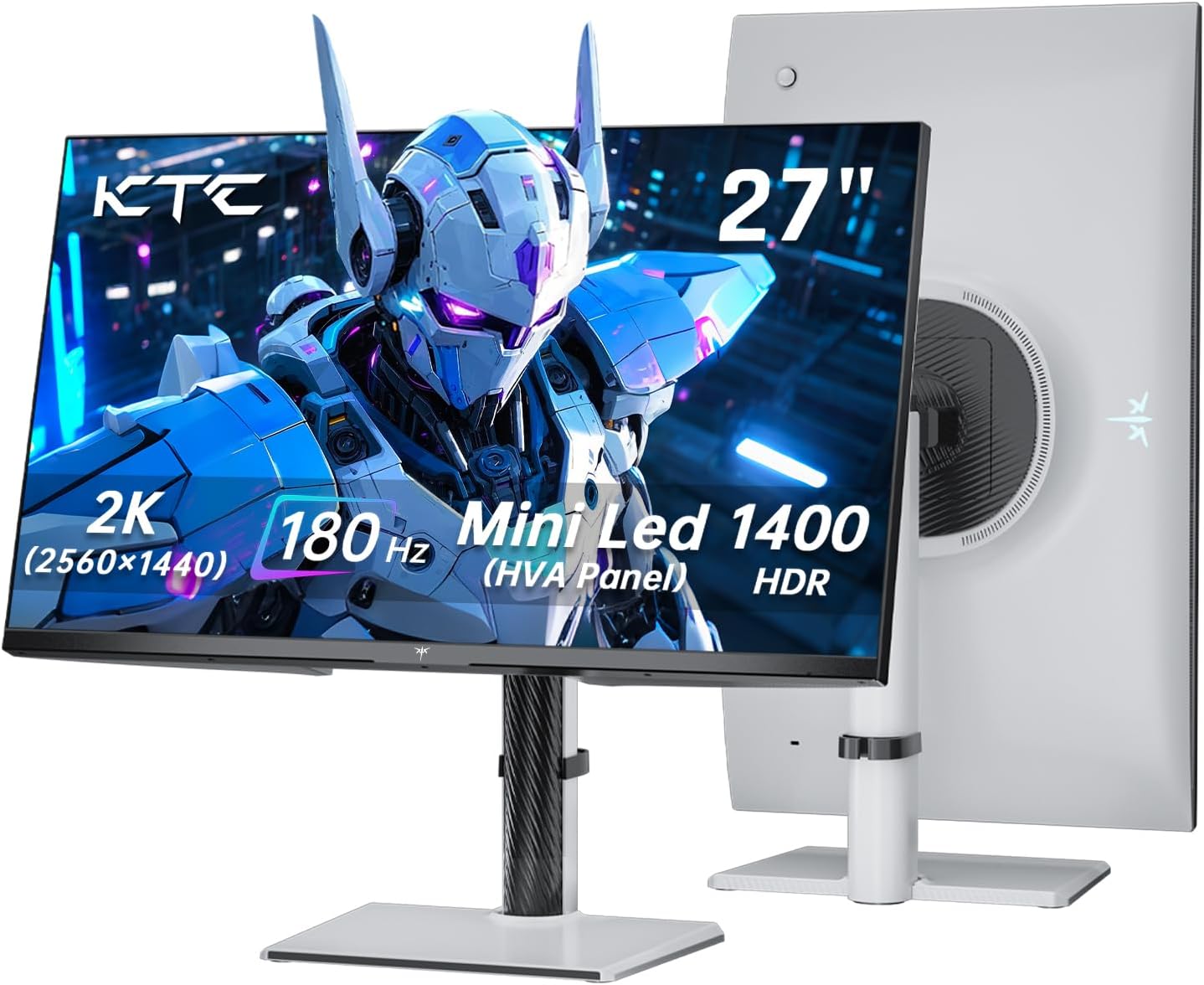KTC 27 Inch Mini LED Gaming Monitor - 1440P Monitor 180Hz, HDR 1400, M27T6