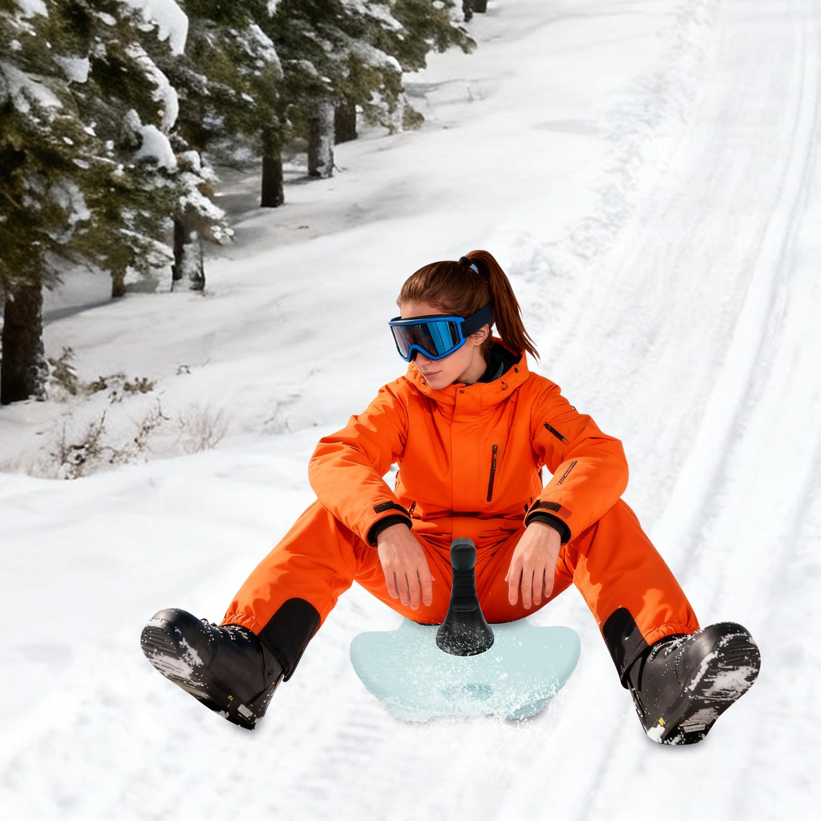 Sanie snowboardowe, przenośne sanki śniegowe z uchwytem, sanki śnieżne, snowboard, snowboard, freestyle, przenośne sanki do zabawy na nartach na świeżym powietrzu